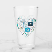 Funny Dental Dentist Tool Heart Glas (Achterkant)