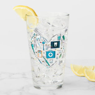 Funny Dental Dentist Tool Heart Glas