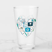 Funny Dental Dentist Tool Heart Glas (Voorkant)