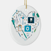 Funny Dental Dentist Tool Heart Keramisch Ornament (Rechts)