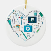 Funny Dental Dentist Tool Heart Keramisch Ornament (Voorkant)