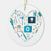 Funny Dental Dentist Tool Heart Keramisch Ornament (Links)