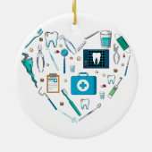 Funny Dental Dentist Tool Heart Keramisch Ornament (Achterkant)