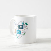 Funny Dental Dentist Tool Heart Koffiemok (Voorkant links)