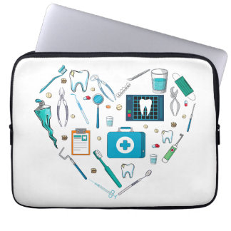 Funny Dental Dentist Tool Heart Laptop Sleeve
