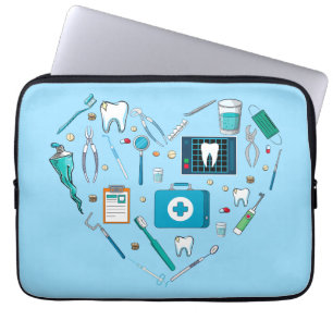 Funny Dental Dentist Tool Heart Laptop Sleeve