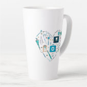 Funny Dental Dentist Tool Heart Latte Mok (Rechterhoek)