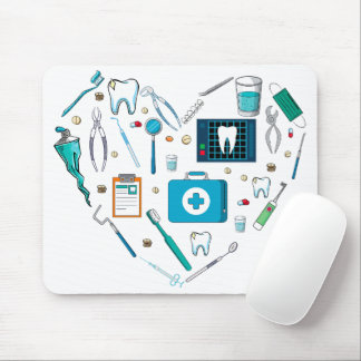 Funny Dental Dentist Tool Heart Muismat