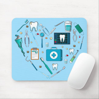 Funny Dental Dentist Tool Heart Muismat