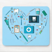 Funny Dental Dentist Tool Heart Muismat (Voorkant)