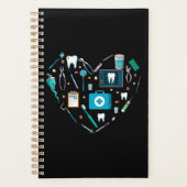 Funny Dental Dentist Tool Heart Planner (Voorkant)