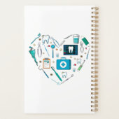 Funny Dental Dentist Tool Heart Planner (Achterkant)