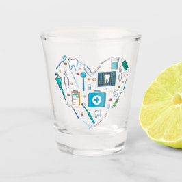 Funny Dental Dentist Tool Heart Shot Glas