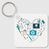 Funny Dental Dentist Tool Heart Sleutelhanger (Voorkant)