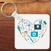 Funny Dental Dentist Tool Heart Sleutelhanger (Voorkant)