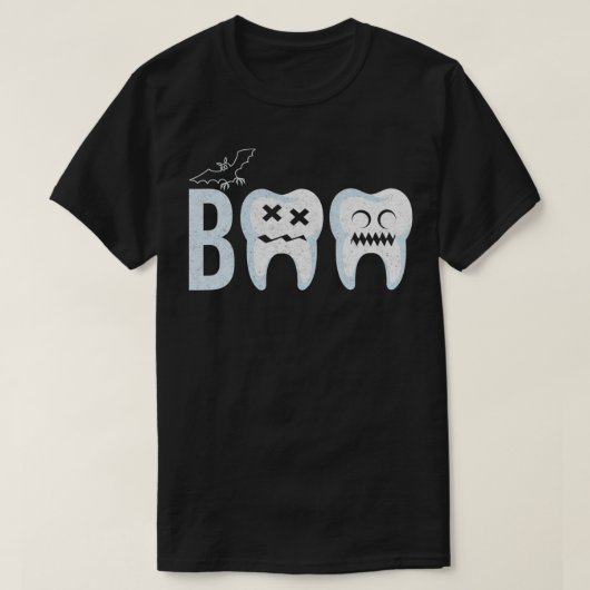 Funny Dental Halloween Boo Hygienist Teeth Assista T-shirt (Design voorkant)