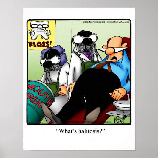 Funny Dental Humor "Halitosis Poster" Poster (Voorkant)