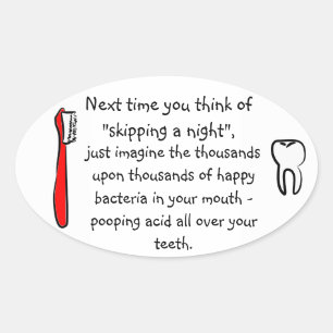 Funny Dental Humor - ovaalsticker Ovale Sticker