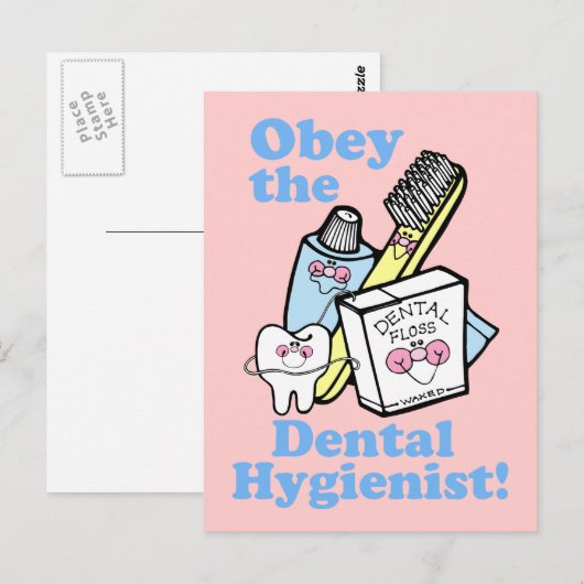 Funny Dental Hygienist Briefkaart (Voorkant / Achterkant)