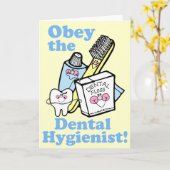 Funny Dental Hygienist Kaart (Gele Bloem)