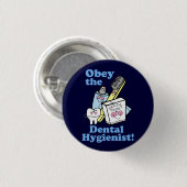 Funny Dental Hygienist Ronde Button 3,2 Cm (Voorkant /achterkant)