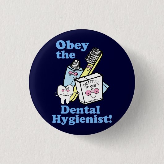 Funny Dental Hygienist Ronde Button 3,2 Cm (Voorkant)