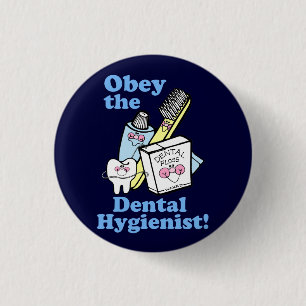 Funny Dental Hygienist Ronde Button 3,2 Cm