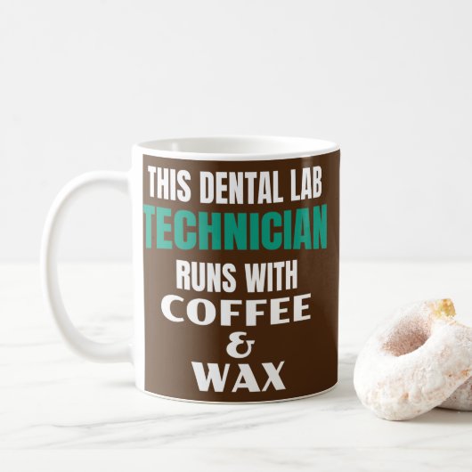 Funny Dental Lab-technicus koffie en was Koffiemok (Met donut)