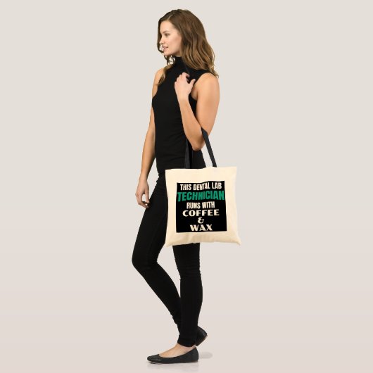 Funny Dental Lab-technicus koffie en was Tote Bag (Voorkant (model))