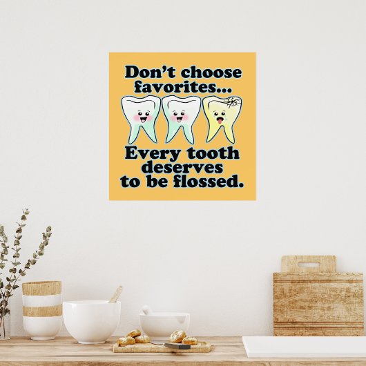Funny Dental Office Artwork Poster (Keuken)