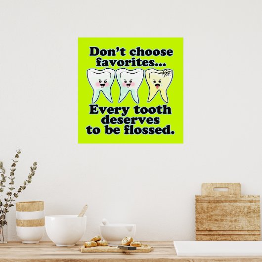 Funny Dental Office Custom Artwork Poster (Keuken)