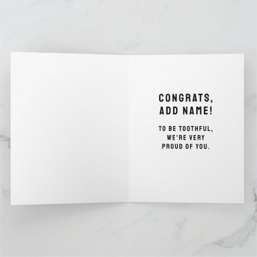 Funny Dental School Afstuderen Kaart (Binnen)