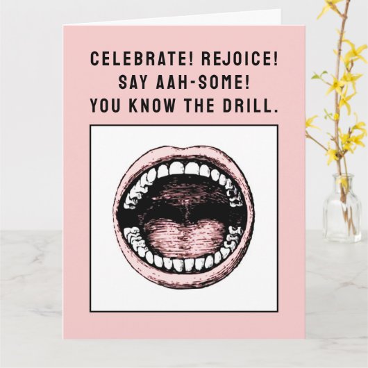 Funny Dental School Afstuderen Kaart (Gele Bloem)