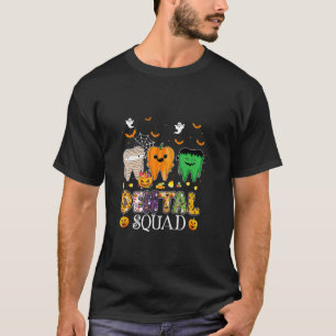 Funny Dental Spooky Squad Costume Denstist Halowe T-shirt
