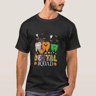 Funny Dental Spooky Squad Costume Denstist Halowe T-shirt