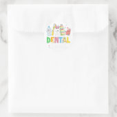 Funny Dental Squad Bunny Dentist Happy Paasdag Ronde Sticker (Tas)