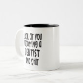 Funny Dentist Afstuderen Mok (Voorkant links)