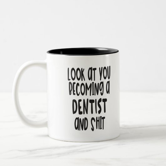 Funny Dentist Afstuderen Mok (Links)