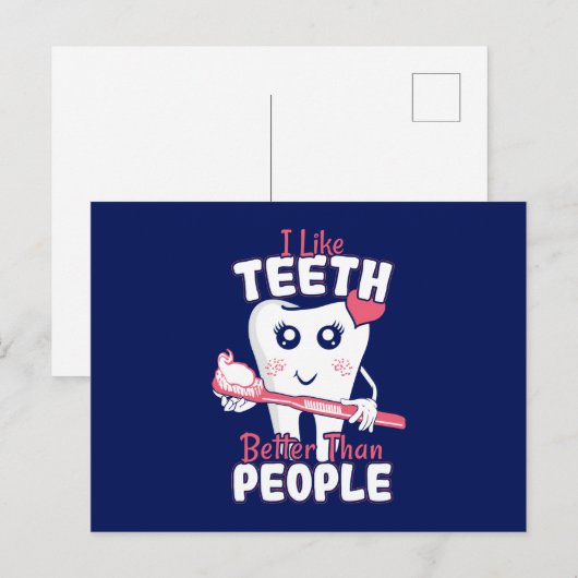 Funny Dentist - als Teeth Beter dan mensen Briefkaart (Voorkant / Achterkant)