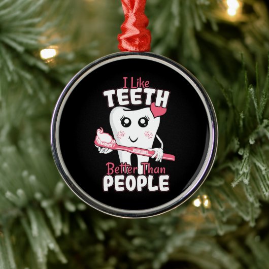 Funny Dentist - als Teeth Beter dan mensen Metalen Ornament (Boom)