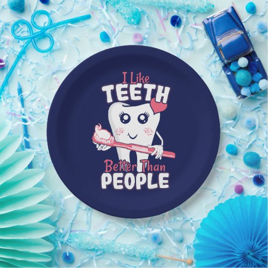 Funny Dentist - als Teeth Beter dan mensen Papieren Bordje (Feest)