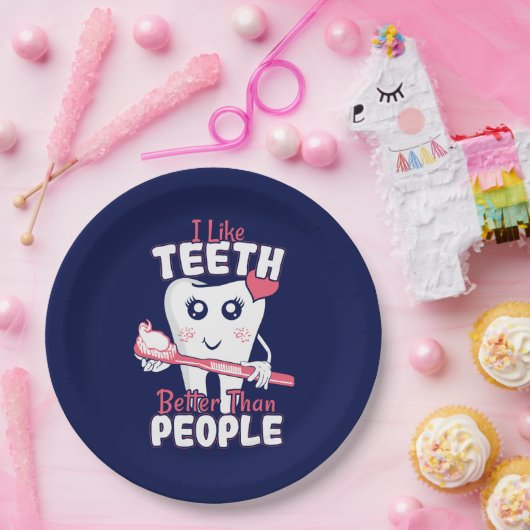 Funny Dentist - als Teeth Beter dan mensen Papieren Bordje (Feest)