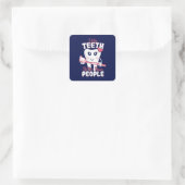Funny Dentist - als Teeth Beter dan mensen Vierkante Sticker (Tas)