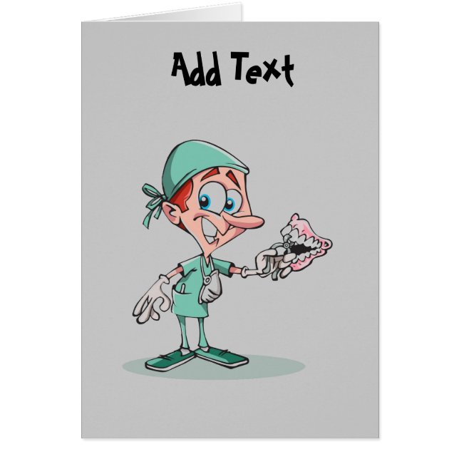 Funny dentist cartoon orthodontist gepersonaliseer (Voorkant)