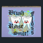 Funny Dentist Dental Hygienist Kalender<br><div class="desc">Hilarious tandheelkundige kantoorkalenders voor tandheelkundige professionals! Elke maand is een nieuwe schattige herinnering aan de kawaii-tand aan patiënten om elke dag te poetsen en te flankeren. Bevorderen van goede tandheelkundige hygiëne met een vreemde tandheelkundige kalender!</div>