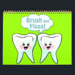Funny Dentist Dental Hygienist Kalender<br><div class="desc">Hilarious tandheelkundige kantoorkalenders voor tandheelkundige professionals! Elke maand is een nieuwe schattige herinnering aan de kawaii-tand aan patiënten om elke dag te poetsen en te flankeren. Bevorderen van goede tandheelkundige hygiëne met een vreemde tandheelkundige kalender!</div>