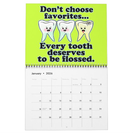 Funny Dentist Dental Hygienist Kalender (Jan 2026)