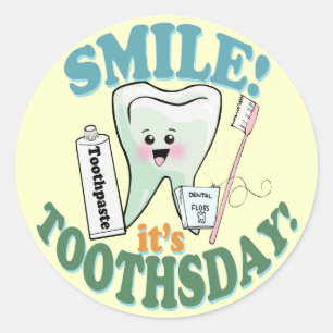 Funny Dentist Dental Hygienist Ronde Sticker