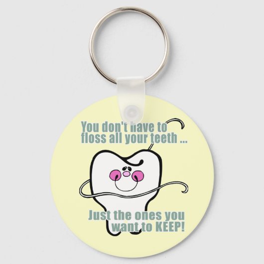 Funny Dentist en Dental Hygienist Sleutelhanger (Voorkant)