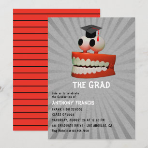 Funny Dentist Graduation Party Invitation Kaart